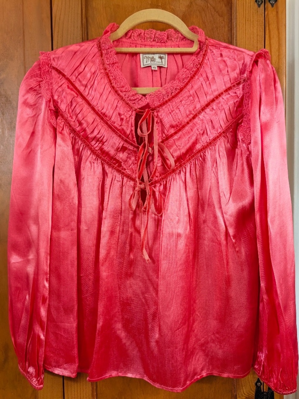 Anthropologie Coral Satin Top New